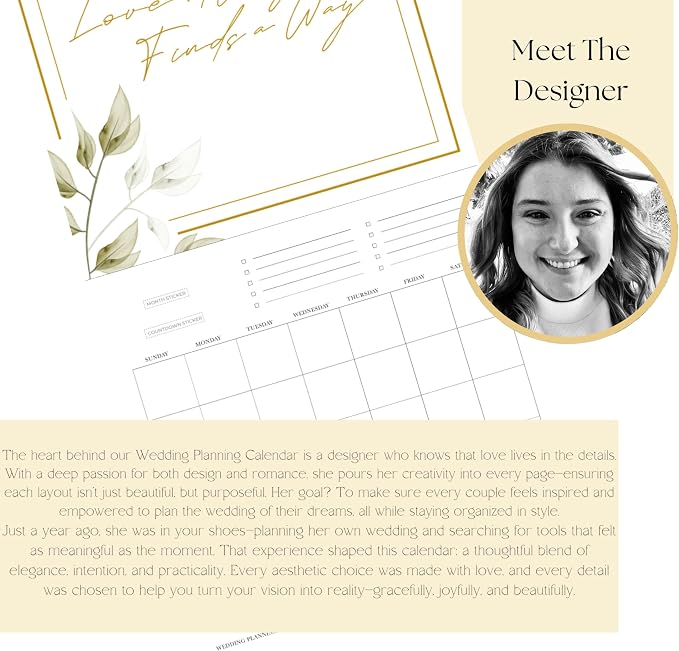 “I Do” Wedding Planning Calendar – 18 Month Undated Wedding Planner Alternative, Bridal Organizer with Stickers & Checklists, Engagement Gift for Bride, Wedding Countdown Calendar