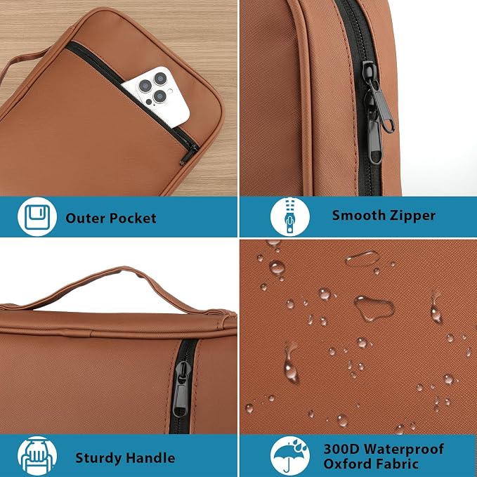 CDBXPRG Bible Cover, Bible Carrying Book Case for Women,Protective Church Organizer Holder Bag with Handle Pockets,Christian Gift for Girls Boy and Men ALL Brown