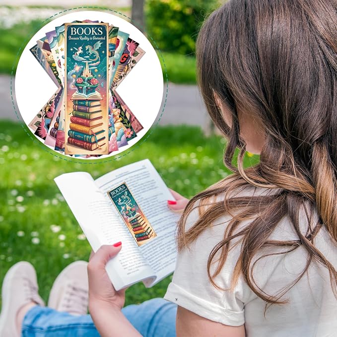 Book Lover Bookmarks Gifts - 100 Pcs Vintage Reading Bookmark Retro Floral Reader Double-Sided Page Markers Clips Book Mark for Women Men Student Teacher Bookish Bookworm Party Supplies