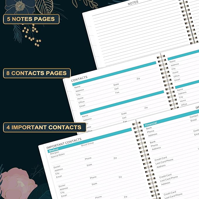 2026-2027 Monthly Planner - 18 Monthly Planner/Calendar 2026-2027, July 2026 - December 2027, 9‘’ x 11'', Months Tabs, Double-Sided Pockets, Twin-Wire Biding, Holidays, Notes Pages, Julian Dates