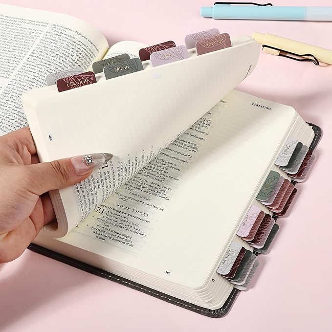 Mr. Pen- Bible Tabs, 75 Tabs, Autumnal Earth, Gold Foil Embossed Lettering, Laminated Bible Tabs for Women and Men, Bible Tabs for Study Bible Index Tabs, Bible Book Tabs, Bible Labels Tabs
