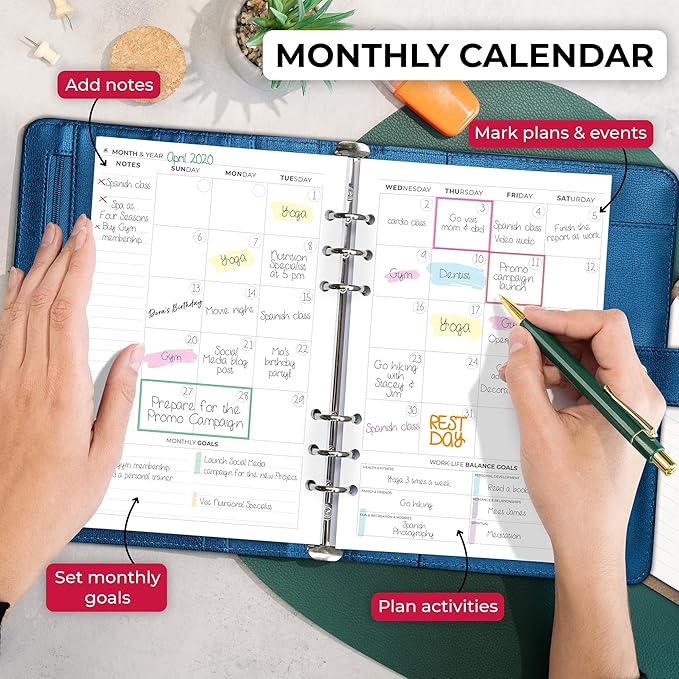 Clever Fox Weekly Planner Binder – Goal Setting Planner for Time Management & Weekly Tasks – Work & Life Organizer with To Do List & Habit Tracker – Undated, 7″ x 10″ Hardcover (Mystic Blue)