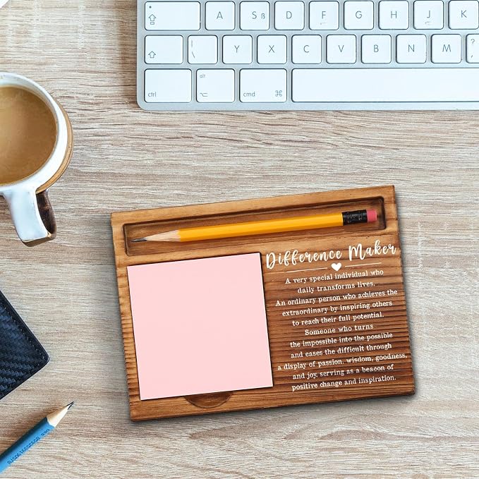 Difference Maker Gifts Sticky Note Holder Thank You Appreciation Quote Gifts for Leader Boss Women Best Mom Mentor Coach Manager Coworker Employee Teacher Self-Stick Note Pad Holders GSH17