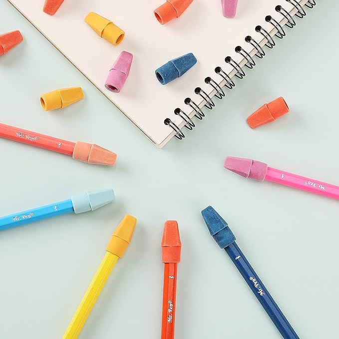 Mr. Pen- Pencil Eraser Toppers, 120 Pack, Vintage Colors, Cap Erasers, Pencil Top Erasers, Eraser Tops
