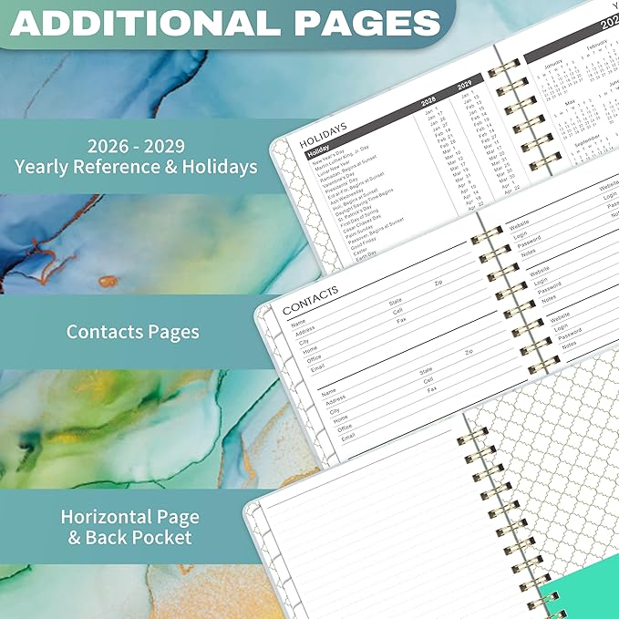 2026-2029 Monthly Planner - 3 Year Monthly Planner 2026-2029 with Monthly Tabs, Jul. 2026 - Jun. 2029, 6.3" x 8.4", 26-29 Monthly Calendar - Green