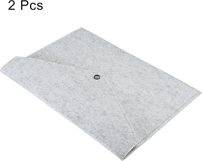 PATIKIL File Bag Felt Folder 2 Pack A4 Envelope Document Storage Pouch Organizer for Office Business, Gray
