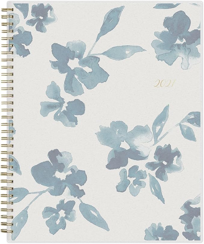 Blue Sky 2027 Weekly and Monthly Planner Calendar, January 2027 - December 2027, 8.5" x 11", Flexible Cover, Laminated Tabs, Durable Twin Wire Binding, Storage Pocket, Bakah Blue