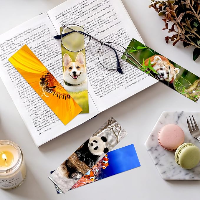 200 Pcs Animal Bulk Bookmarks for Kids - 50 Designs Realistic Animal Book Markers for Students Cute Book Mark for Book Lovers to Help Read Inspirational Paper Bookmarks Bulk for Adults Teen Kids