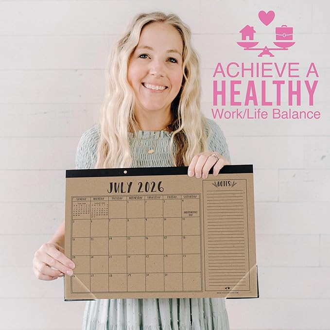 Hadley Designs Large Teacher Desk Calendar 2026-2027 - Desktop Calendar 2026, 18-Month Desk Calendars for Home, Office & Classroom, Cute Classroom Must Haves, Teacher Appreciation Gifts