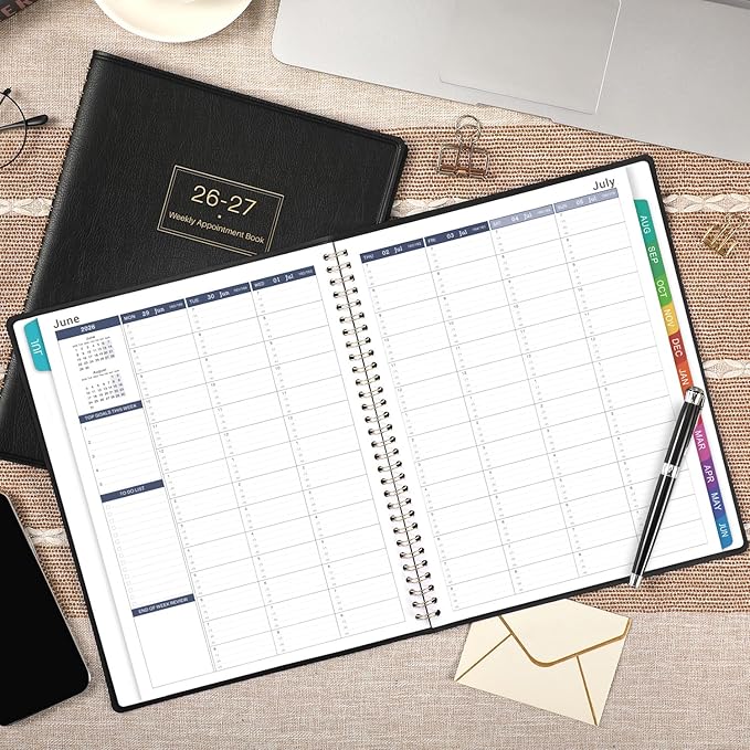 Appointment Book 2026-2027 - Daily Planner, Jul 2026- Jun 2027, 8.5" x 11" Planner Weekly Monthly Appointment Book 2026-2027,Soft Cover, Planner with 15-Minute Interval - Black