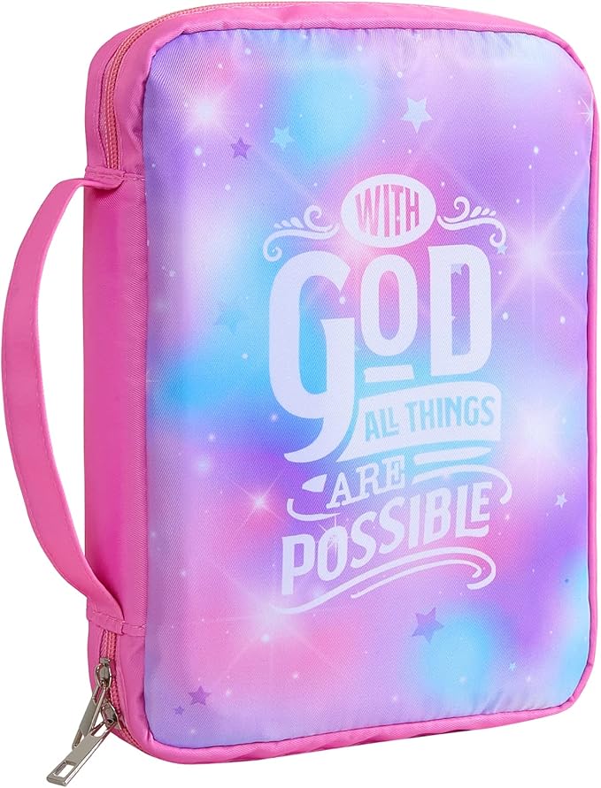 ICOSY Bible Cover Case for Women Girls Kids Bible Bag Case with Handle Kids Girls Bible Study Accessories Supplies