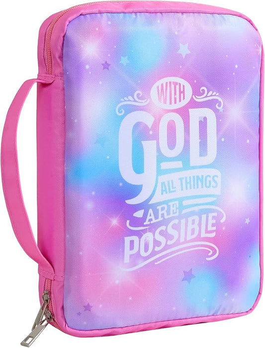 ICOSY Bible Cover Case for Women Girls Kids Bible Bag Case with Handle Kids Girls Bible Study Accessories Supplies