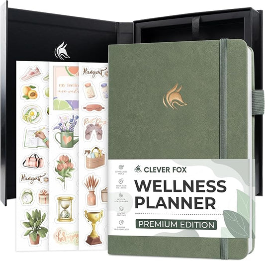 Clever Fox Wellness Planner Premium – Daily Lifestyle Journal to Support Health, Nutrition & Exercise – Healthy Living Journal with Meal, Exercise & Habit Trackers – Lasts 3 Months (Cypress)