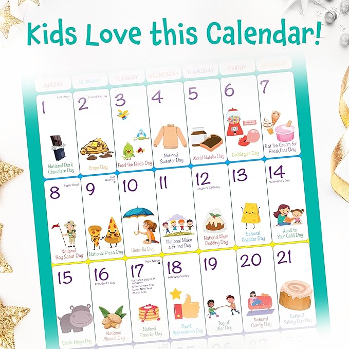 RED EMBER Select - Every Day's an Amazing Holiday 2026 Wall Calendar 12 Month | 12" x 24" Open | Thick & Sturdy Paper | Holiday Gift | Kids Calendar 2026