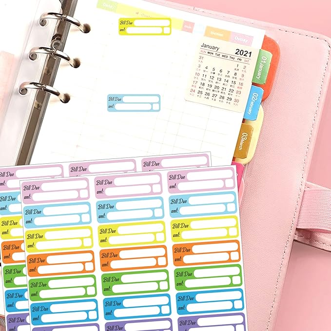Bill Due Pay Planner Sticker 210PCS Day Calendar Reminder Labels 0.5''x1.5'' Due Bill Organizer Labels Bills Dues Tracking Label Pay Planners Reminder for Planners Scrapbooking&Journals Budgeting