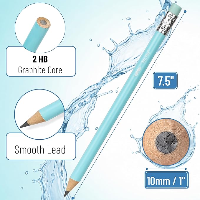 Mr. Pen- Jumbo Pencils, 60 pcs, Preschool Pencils, Large Pencil, Pastel Barrels and Black 2 HB Graphite Cores, Smooth Lead, Latex-Free Eraser Top with Metal Ferrule