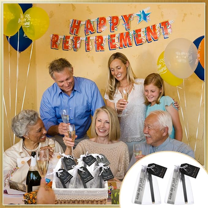 Skyygemm 16 Set Retirement Gifts Favors for Guests Retirement Bookmarks with Thank You Cards and Organza Bags Party Gift Set for Guests Souvenirs