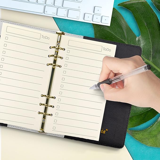 Spiral Notebook Refill,A6 6 Ring Binder Refill,Loose Leaf Paper for Filofax,100gsm Thicker Paper-Harphia (A6 3.74 x 6.77'',to do List)