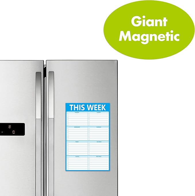 90 Pages Weekly Planner List Note Pad to Do List with Magnet Mountings for Fridge Locker (6" x 9")