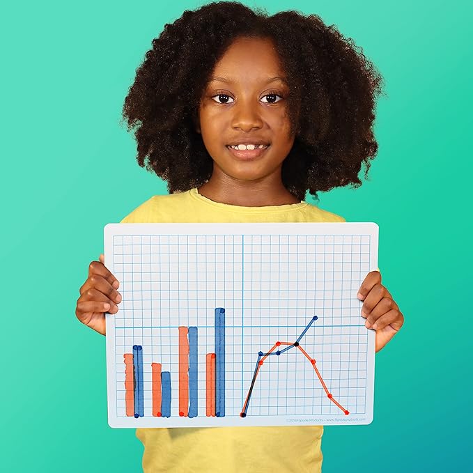 Flipside Products 9" x 12" XY Axis Two-Sided Dry Erase Boards 12 Pack, White Boards, Classroom Pack, Double Sided Lapboard for Class, Reusable for Group Participation, Bulk