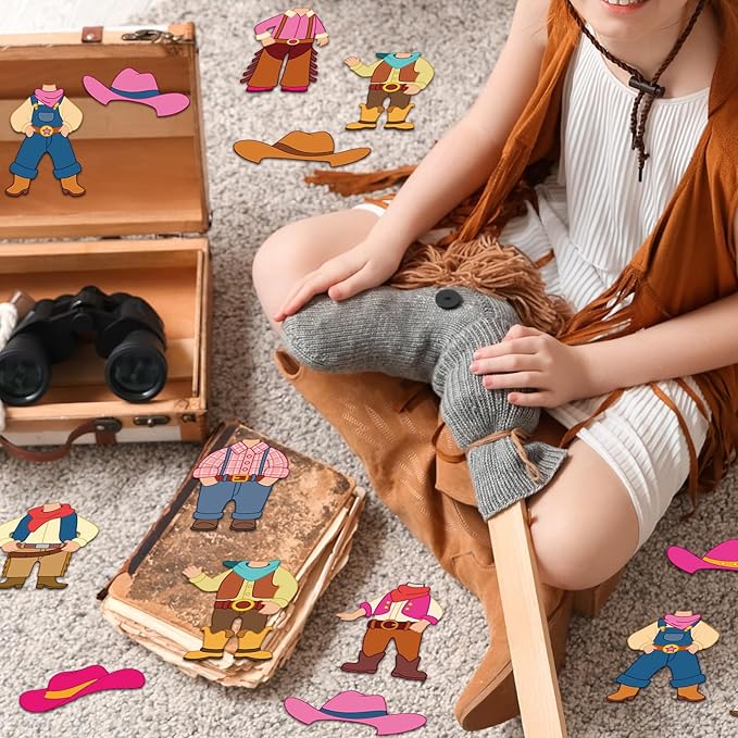 48Pcs Western Cowboy Hat Cutouts Bulletin Board Decorations Pink Cowgirl Paper Cut Outs DIY Photo Picture Craft for Kids Kindergarten Party Home Wall Back to School Classroom Birthday Supplies