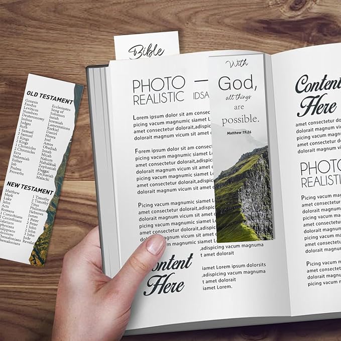 VANRA 20 Pack Books of The Bible Bookmark + 20 Pack Bible Emergency Numbers Christian Bookmarks Bulk Large Print Book Markers for Reading Religious Church Gifts for Prayers Women Men