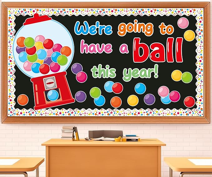 Gumball Machine Bulletin Board Set Colorful Bubble Gumballs Bulletin Board Bubble Gumball Cutouts for Back to School Welcome Candy Theme Classroom Educational Learning Activities Decoration
