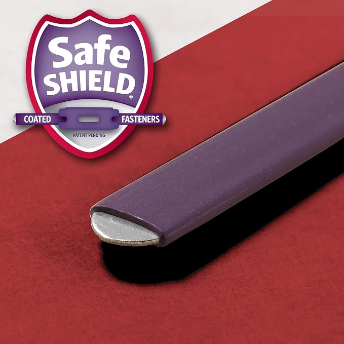 Smead Pressboard Classification File Folder with SafeSHIELD Fasteners, 1 Divider, 2" Expansion, Letter Size, Bright Red, 10 per Box (13731) (Pack of 5)