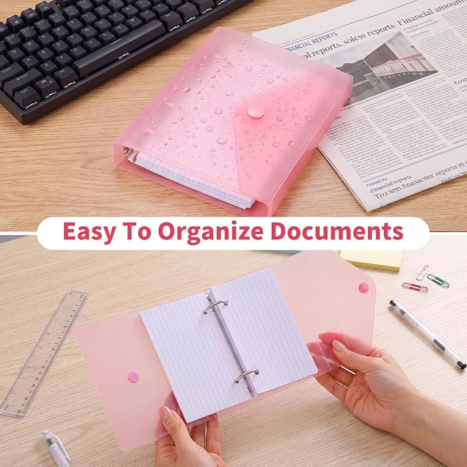 3x5 Index Card Binder, Index Cards with Ring and Dividers - 100 Lined Page Index Card Organizer Case with Snap Closure for Study, Recipe Cards, Office Use(red)