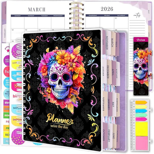 Planner 2026-2027, 18 Months Large Academic Daily Weekly Monthly Organizer | July 2026 - Dec 2027, 8.5x9.8" Size, Page Tabs & Separator Page, Pocket Folder, Bookmark Included, Stickers & Sticky Note Set