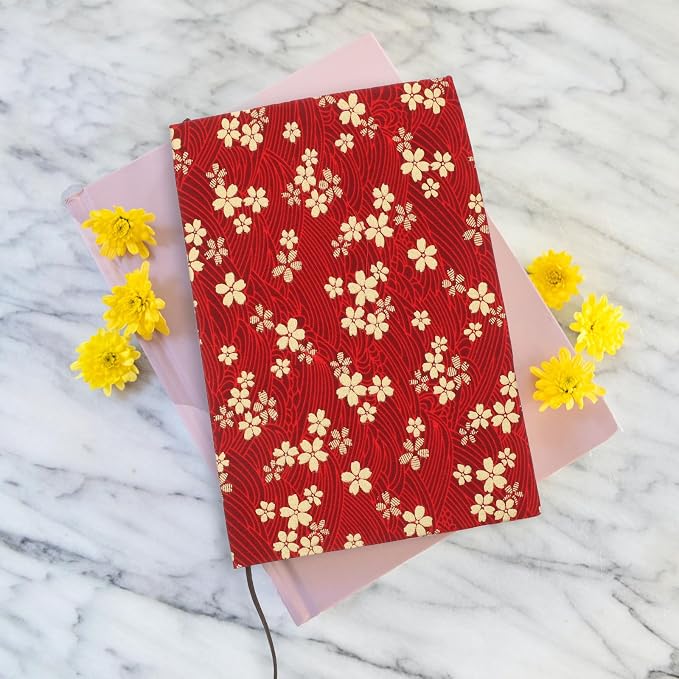 Tofficu Fabric Book Cover Sleeve 8.5X6.4 Inch Protective Softcover Book Cover for Paperbacks Notebooks Bibles with Stitched Flower Design