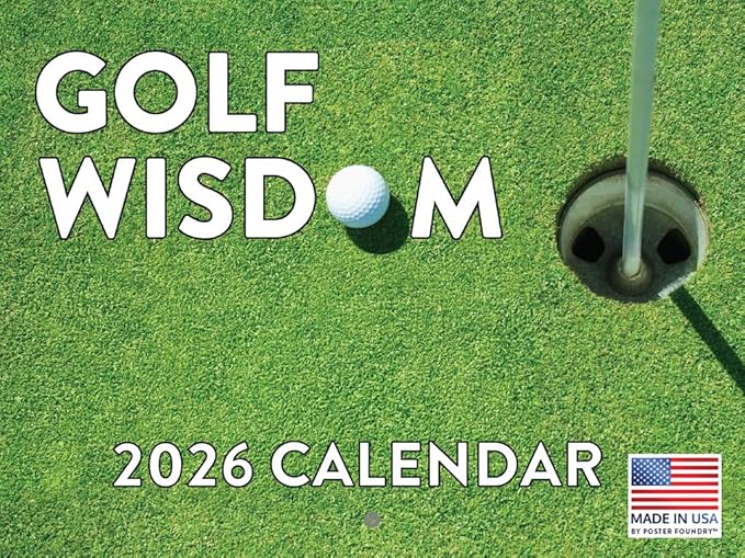 Golf Calendar 2026 Wall 12 Month Course Golf Gifts For MenWomen Golfers Wisdom Calender Monthly | American Made In The USA
