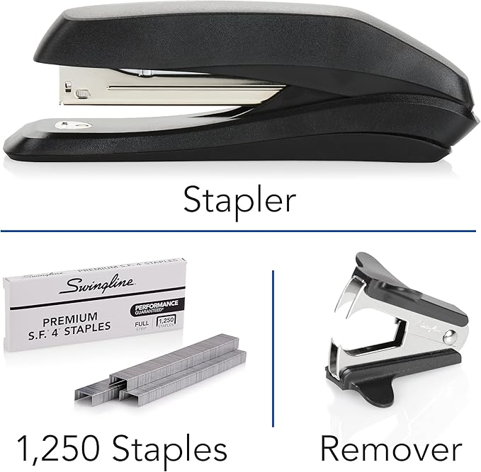 Swingline Stapler Value Pack, 20 Sheet Capacity, Jam Free, includes Stapler, 1250 Staples and Staple Remover, Black (54567)