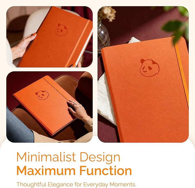Panda Planner Pro 2026 - A4 6 Month Daily, Weekly & Monthly Planner for Productivity – Large 8.5x11 Undated Day Planner, Goal Planner, Project Organizer & Habit Tracker Notebook – Orange