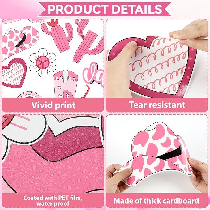 Justforjoyful Valentine's Day Bulletin Board Set Disco Bulletin Board Decorations Heart Cutouts Valentines Party Supplies Valentines Day Disco Ball Cutouts for School Classroom Chalkboard Wall Decor