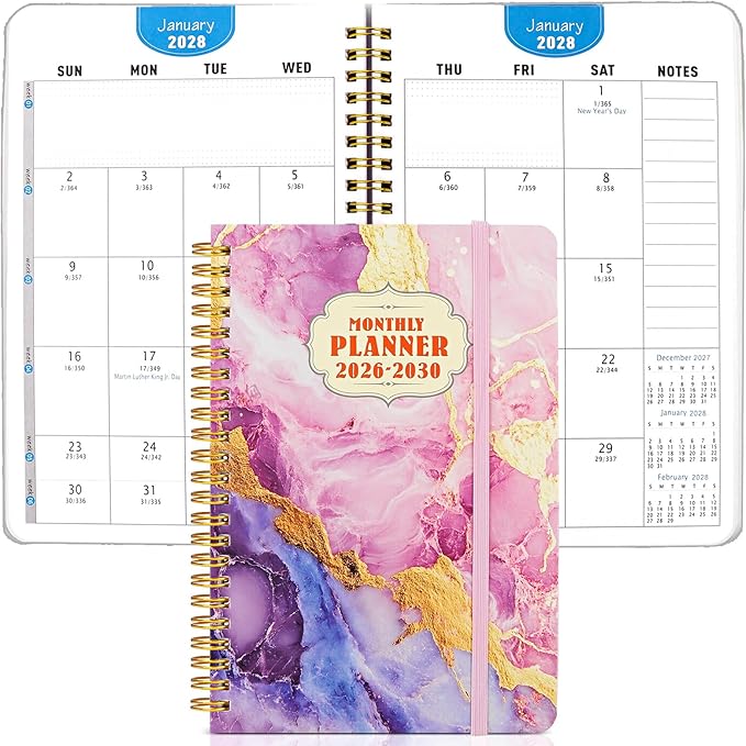 5-Year Monthly Planner 2026-2030, A5 Size, 60-Month Calendar with to-Do List, Spiral Bound Writing Plannner