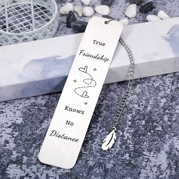 Long Distance Friendship Gifts Bookmark - Going Away Best Friends Gi-fts for Women Girls Leaving Moving Away Gift for Friends Sister BFF for Birthday Galentines Christmas Farewell Long Distance Gifts