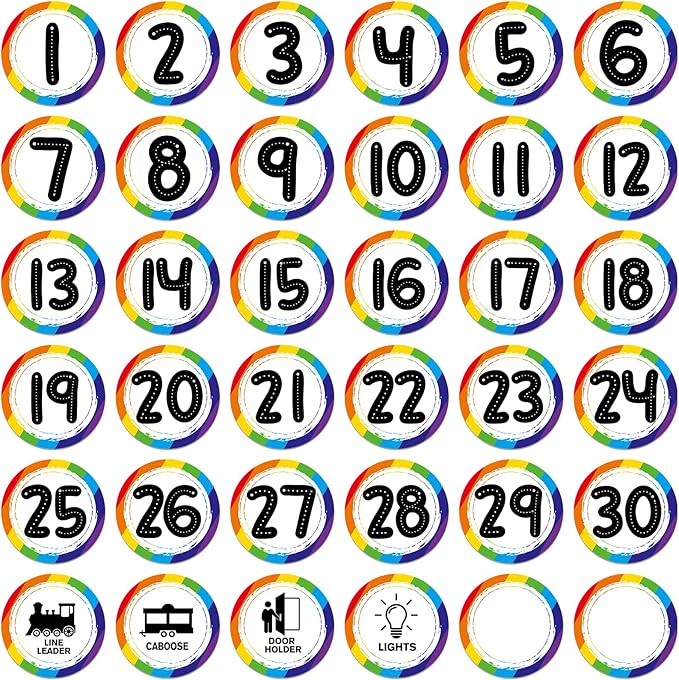 WhatSign Classroom Stickers, 36PCS Number Spot Markers - Floor Decals for Classroom Organization, Back to School Teacher Supplies
