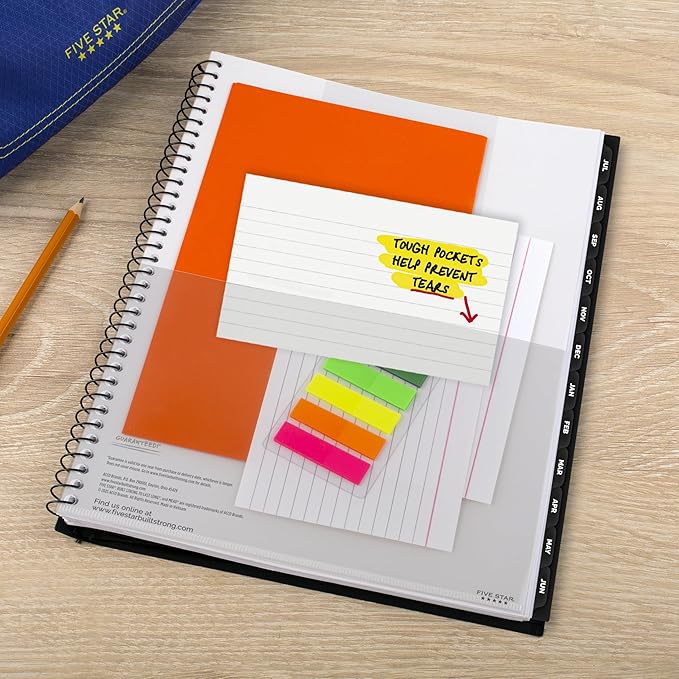 Five Star Planner 2026-2027 Weekly & Monthly Academic 12-Month July-June Advance Student Planner + Study App, 8-1/2" x 11", Black (CAW65905)