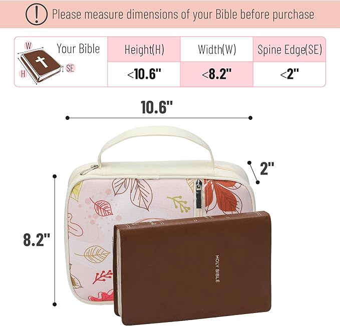 Mr. Pen- Bible Cover Case, Carrying Book Case with Durable Handle and Zippered Pocket, Bible Protective Church Bag for Men & Women, Christian Gifts, Rustic Boho