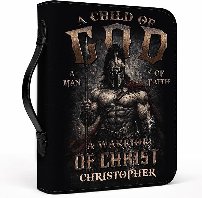 Custom Leather Bible Cover with Name – Personalized Bible Case for Women Zippered with Handle, Bookmark & Storage Pockets, Christian Gift for Mom, Daughter, Grandma (A Child of God, M-2XL)