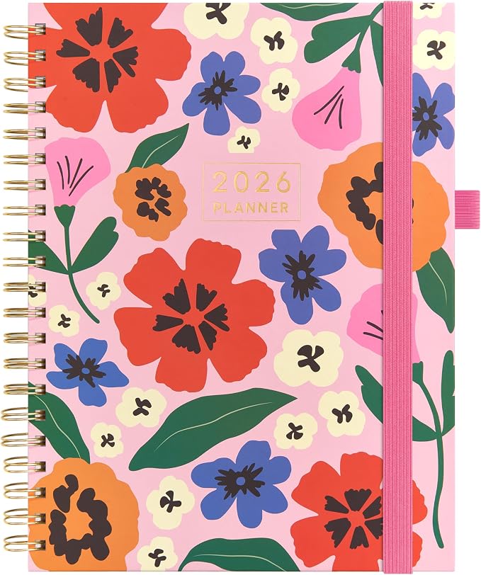 And Per Se 2026 Planner, A4 Size-Daily, Weekly & 18-Monthly Planner, Daily Schedule, Monthly Tabs, 100 GSM Thick Paper(Elegant Florals)