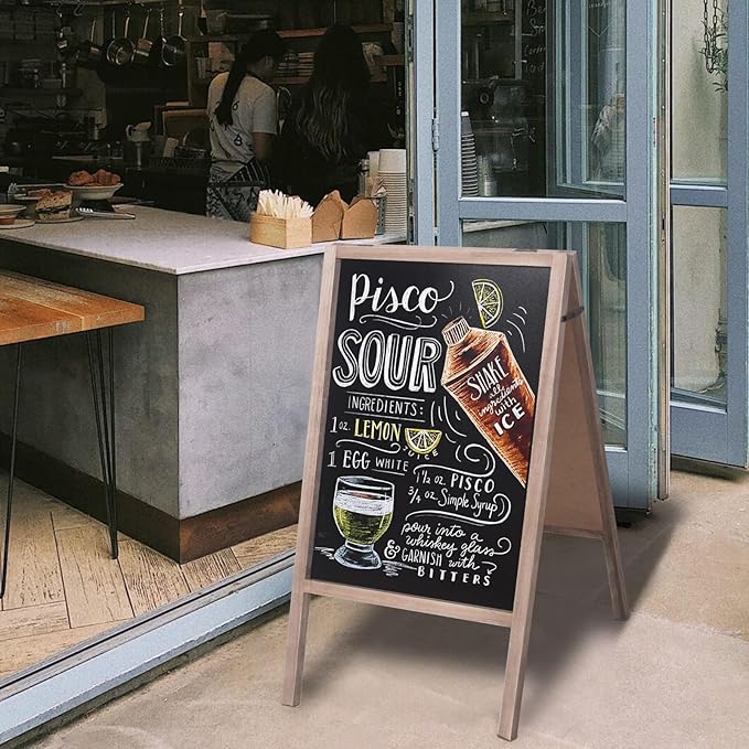 RHF Chalkboard, Chalkboar Sign, A Framed Sidewalk Sign,Sandwich Chalkboards,Rustic Menu Display for Restaurant, Double Sided, Wedding Chalkboard Easel, 22" by 40" Blackboards, Vintaged