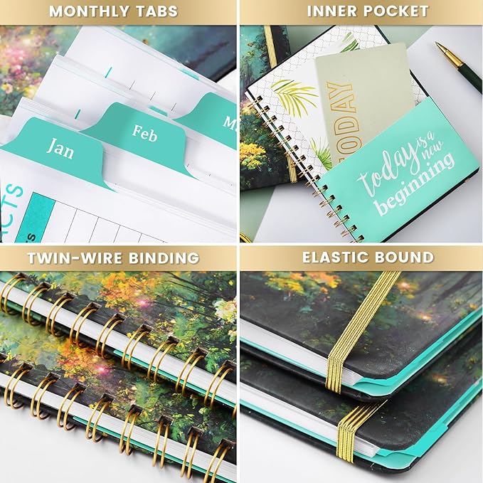 2026 Planner - 2026 Planner Weekly and Monthly with Tabs, Jan 2026 - Dec 2026, 6.4" x 8.5", 2026 Calendar Planner, Twin-wire Binding, Premium Paper, Hardcover, Back Pocket for Women & Men