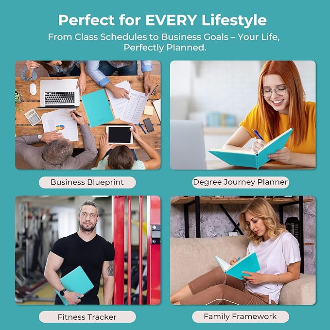 Weekly Monthly 2025-2026 Planner (July 25-Dec 26),11.5"x8.5",18 Months Agenda Plan with Month Tabs & Pocket,Expenses/Note Pages, Academic Calendar with Vegan Leather Cover,Light Blue