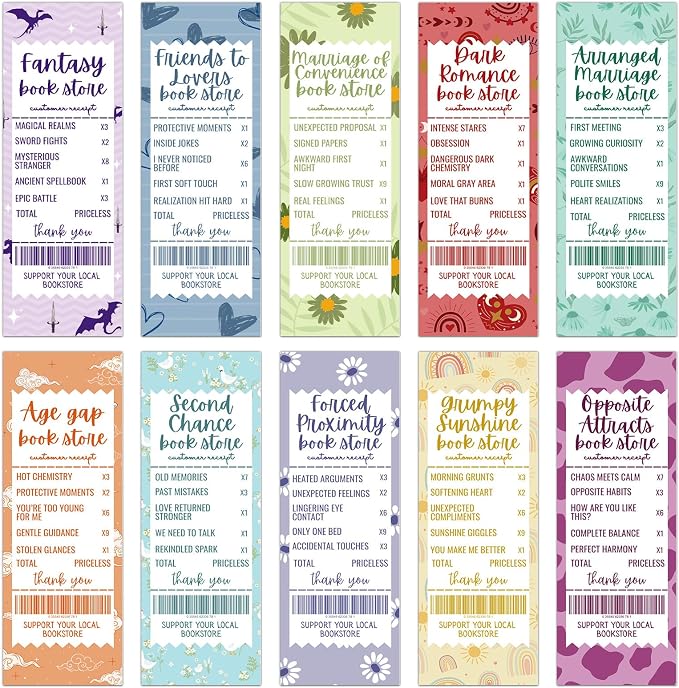 Wxiben Funny Ticket Bookmarks Gifts - 100 Pcs Colourful Book Club Paper Bookmarks Reading Tracker Book Marks Page Marker Clip Gift for Women Book Lovers Office Teachers Bookish Reading Accessory