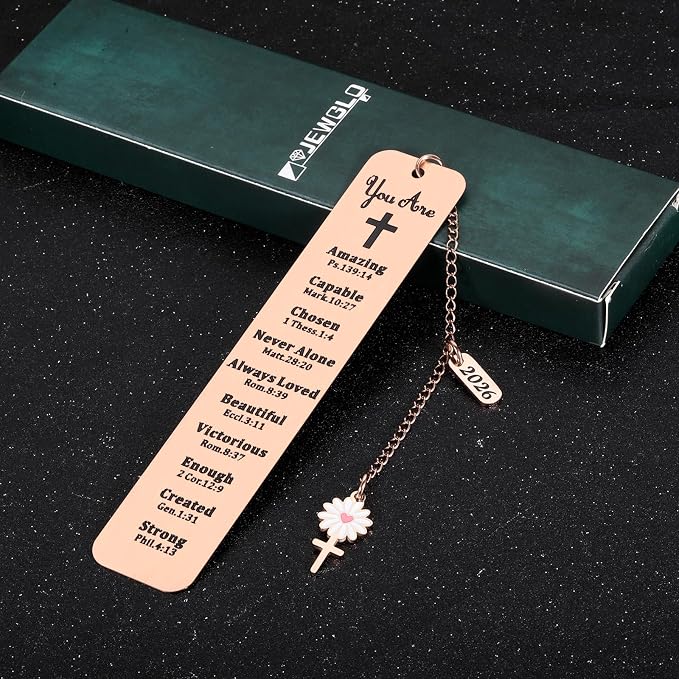 Baptism Gifts for Teen Girl Women 2026 - Christian Bookmarks for Women Men Kids, Bible Bookmark Catholic Baptism Gifts for Girls 8-10, Baptismal Christening Gift for Girls Easter Basket Stuffers