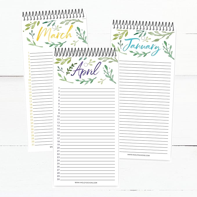 Hadley Designs Perpetual Birthday, Anniversary, Special Event Reminder Calendar Book Journal for Important Family Date Remembrance Wall Hanging, Mom Dutch Happy Bday Birthdate Gift Planner Organizer