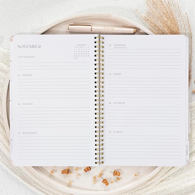 Beautiful 2026 Planner - 7" x 10" Daily Planner for Women or Men with Weekly & Monthly Spreads for Easy Planning - Perfect Calendar Book To Organize All Tasks and Boost Productivity