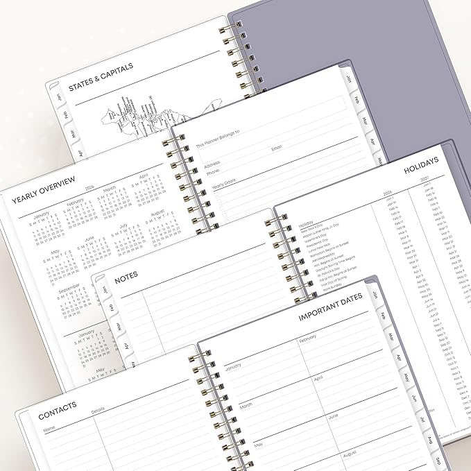 Blue Sky 2026 Weekly and Monthly Planner Calendar, January 2026 - December 2026, 5" x 8", Flexible Cover, Laminated Tabs, Durable Twin Wire Binding, Tula